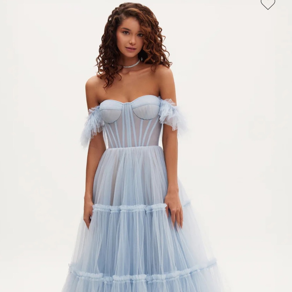 Brand New Milla Strapless Light Blue Tulle Dress